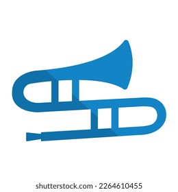 Isolated silhouette of a trumpet musical instrument icon Vector