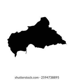 Isolated silhouette vector map of Central African Republic