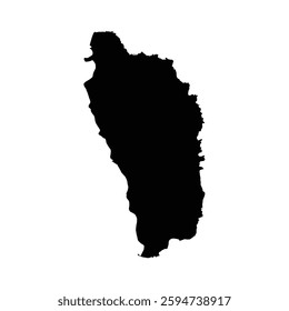 Isolated silhouette vector map of Dominica