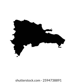Isolated silhouette vector map of Dominican Republic