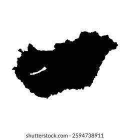 Isolated silhouette vector map of Hungary