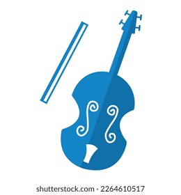 Isolated silhouette of a violin musical instrument icon Vector