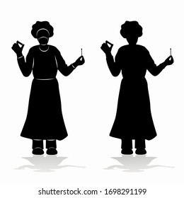 isolated silhouette of a virus test and doctor , black and white vector drawing set , white background