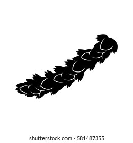 Isolated silhouette of wheat on a white background, Vector illustration