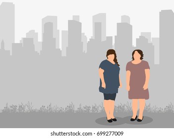  isolated, silhouette of woman on city background