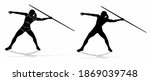 isolated silhouette of woman thrower , black and white drawing, white background