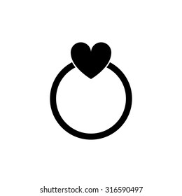Isolated silhouetted icon on a white background for valentine's day