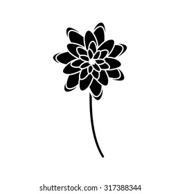 Isolated silhouetted icon on a white background for valentine's day