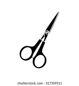 Isolated silhouetted icon of a school supply on a white background