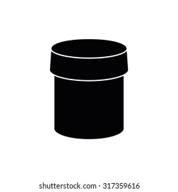 Isolated silhouetted icon of a school supply on a white background
