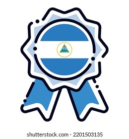 Isolated silk medal icon with the flag of Nicaragua Vector