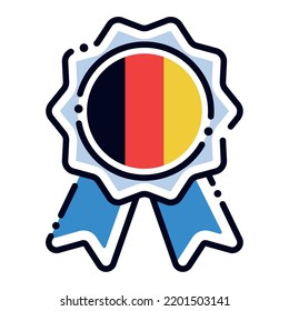 Isolated silk medal icon with the flag of Belgium Vector