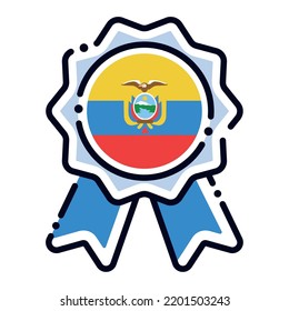 Isolated silk medal icon with the flag of Ecuador Vector - Powered by Shutterstock - Get 15% off with code: PIKWIZARD15
