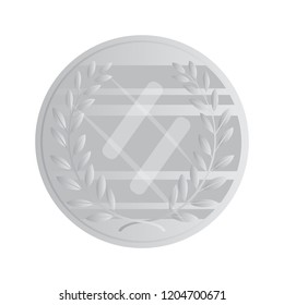 Isolated silver coin image. Vector illustration design