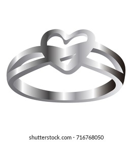 Isolated silver ring on a white background, Vector illustration