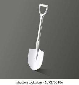 Isolated Silver Shovel vector illustration