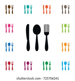 Isolated Silverware Icon. Stainless Vector Element Can Be Used For Knife, Spoon, Fork Design Concept.