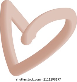 isolated simple 3D heart shape with gradient