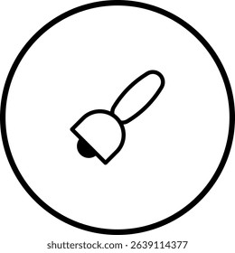 Isolated Simple Bell Icon in Black and White within a Circular Border