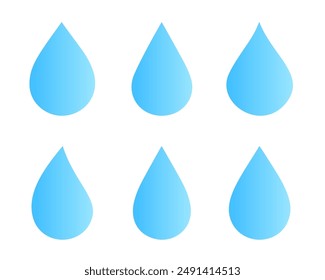 Isolierte und einfache blaue Wassertropfen-Symbol in Vektorgrafik setzen