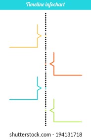 Isolated simple colorful vertical timeline infochart illustration