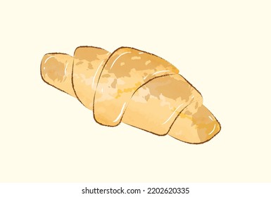 Pan de croissant café simple aislado lindo en el diseño de ilustraciones vectoriales