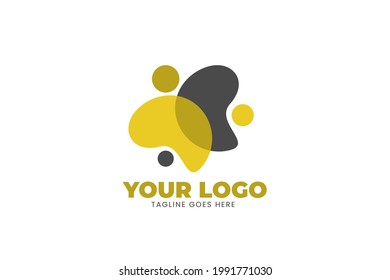 Isolated Simple Flat People Logo Template