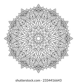 Isolación simple de la ilustración portadora de mandala floral.