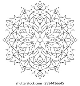 Isolación simple de la ilustración portadora de mandala floral.