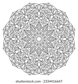 Isolación simple de la ilustración portadora de mandala floral.