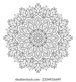 Isolated simple floral mandala vector illustration.