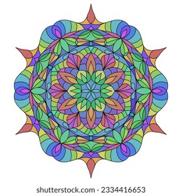 Isolated simple floral mandala vector illustration.