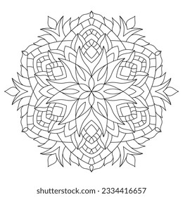 Isolación simple de la ilustración portadora de mandala floral.