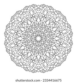 Isolación simple de la ilustración portadora de mandala floral.