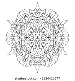Isolated simple floral mandala vector illustration.