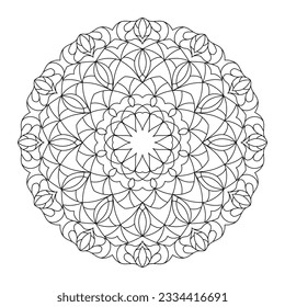 Isolated simple floral mandala vector illustration.