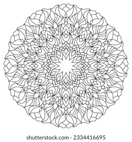 Isolated simple floral mandala vector illustration.