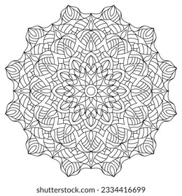 Isolación simple de la ilustración portadora de mandala floral.