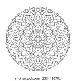 Isolated simple floral mandala vector illustration.