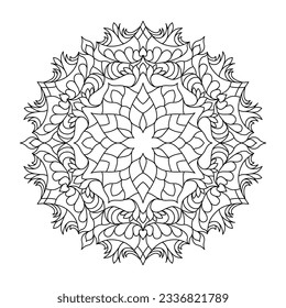 Isolated simple floral mandala. Vector ornamental illustration.