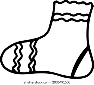 Isolated simple hand drawn black New Year and Christmas elements. Vector illustration. Print. 
