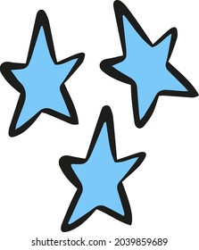 Isolated simple hand drawn snowflakes elements for creating textile designs, postcards, calendars, photo frames. Vector illustration.