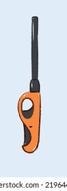 Aislada pistola de parrilla naranja simple en diseño de ilustración de vector plano