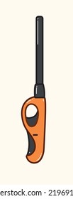 Aislada pistola de parrilla naranja simple en diseño de ilustración de vector plano
