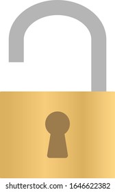 Isolated simple padlock illustration material.