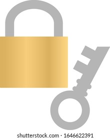 Isolated simple padlock illustration material.