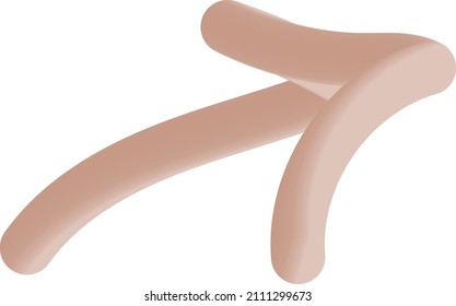 isolated simple shape 3D arrow with gradient