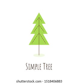Isolated simple tree in flat style. Icon of green plant, forest. Christmas Tree pictogram concept. Vector illustration