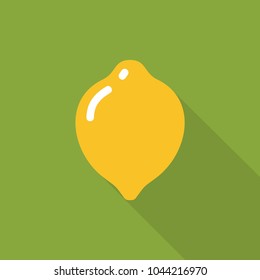 Isolated simple vector flat icon lemon with shadow