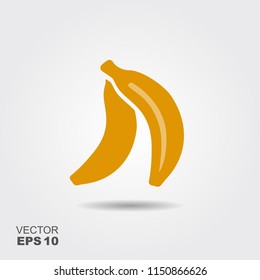 Isolated simple vector flat icon bananas with shadow